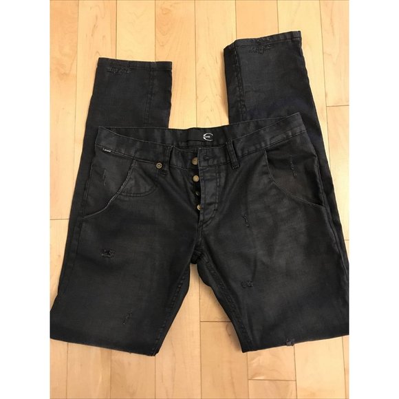 Just Cavalli Dark Grey Distressed Look Jeans Sz33 /34 AUTH! Italy NWOT - Picture 1 of 9